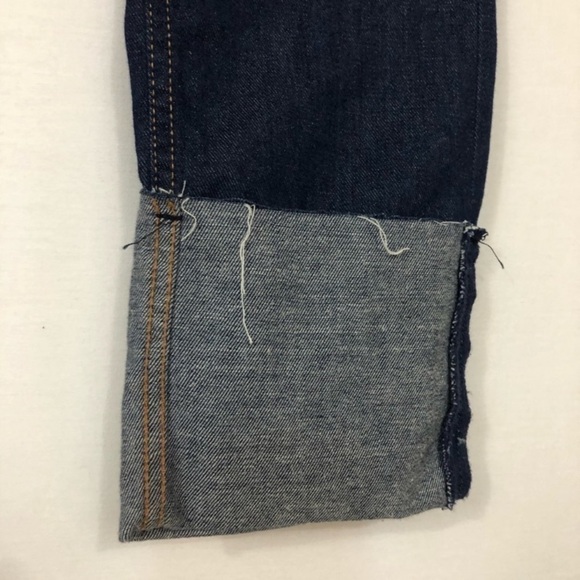 Guess 1981 Skinny Roll Up Hem‎ High Waisted Jeans 25 dark wash raw ham logo - Picture 3 of 13